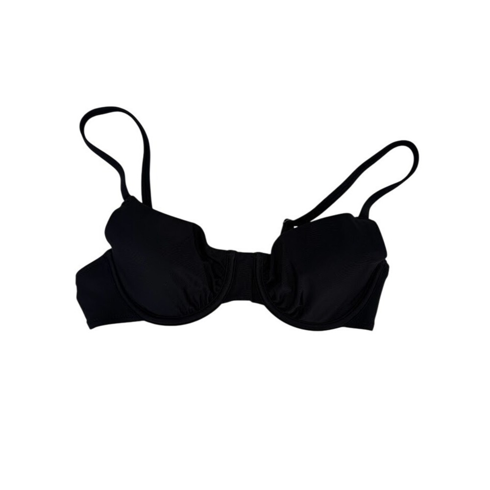 J.Crew Black Underwire Bikini Top Adjustable Straps Size 34A